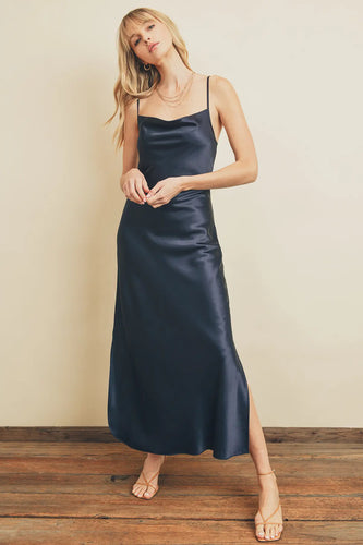 Cross Back Slip Dress- Dark Navy